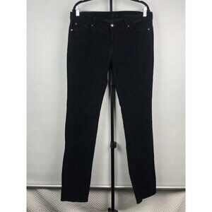 7 For All Mankind Black Roxanne Corduroy Mid Rise Jeans‎ Size 32